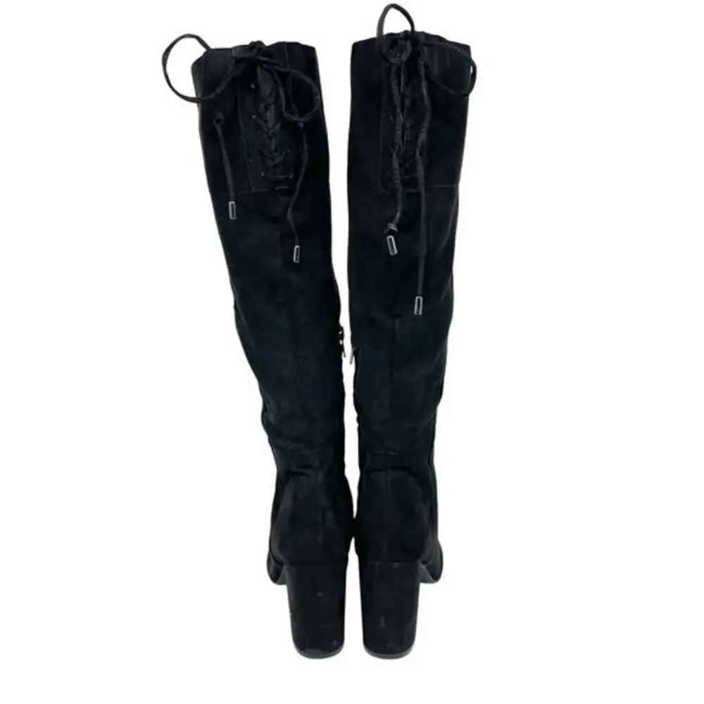 Kenneth Cole Reaction Women's Corie Lace Heeled Boots‎ Black Suede Size 9B